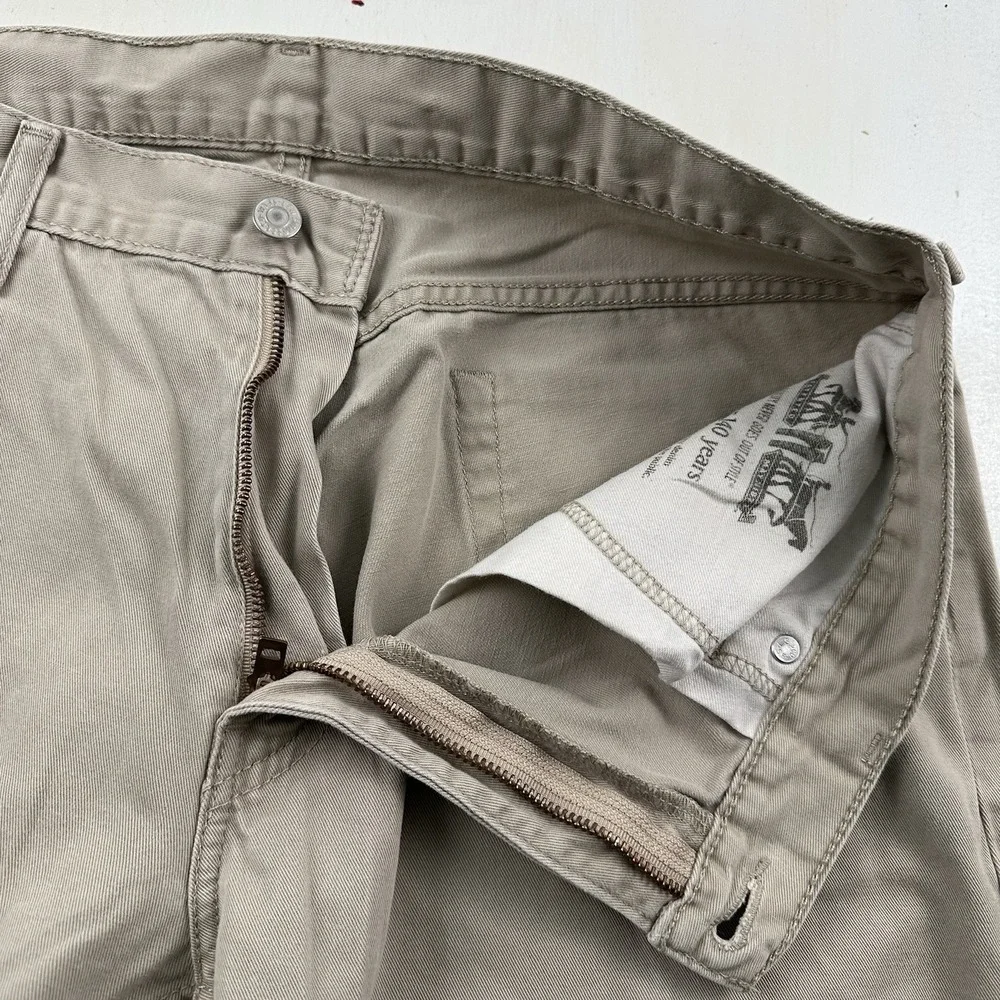 Levi’s 559 Relaxed Straight Jeans Mens 36x34 Beige Khaki Twill 100% Cotton